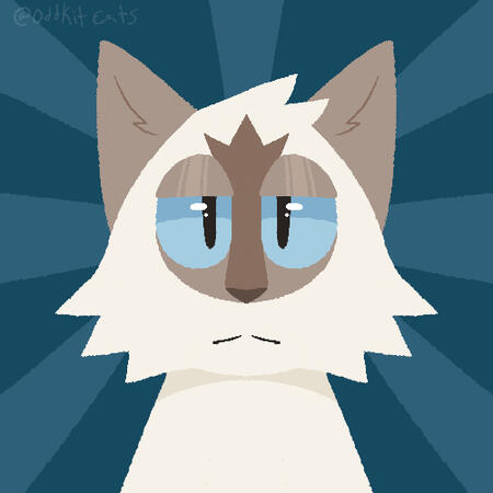 Icon Image of a cat character with an mlm flag in the background